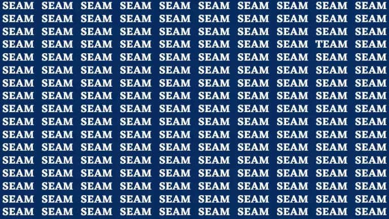 Observation Brain Test: If you have Hawk Eyes Find the Word Team in 15 Secs