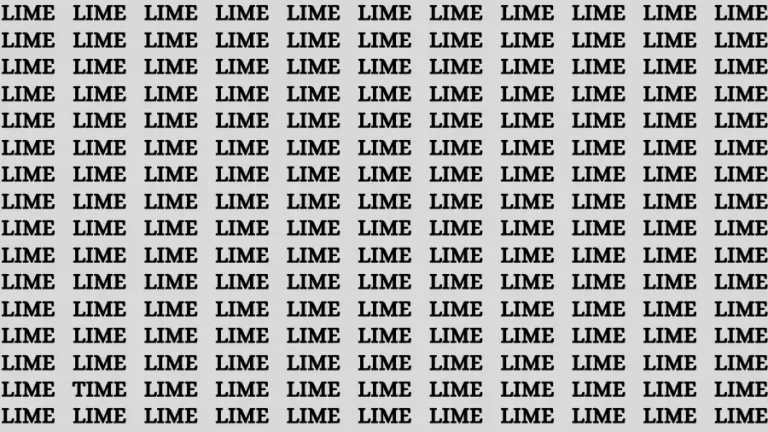 Brain Test: If you have Hawk Eyes Find the word Time in 18 Secs