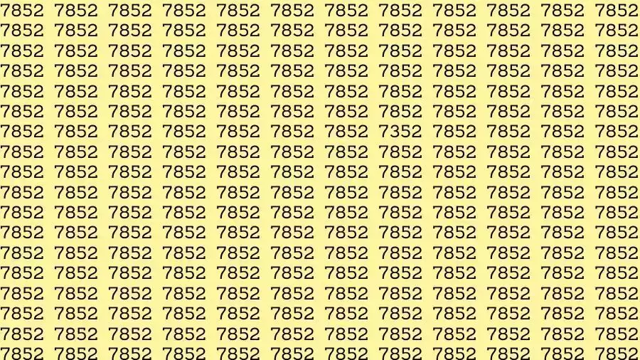 Observation Skills Test: If you have Eagle Eyes Find the number 7352 among 7852 in 15 Seconds?