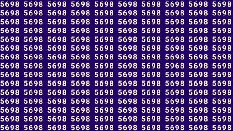 Observation Skills Test: If you have Eagle Eyes Find the number 5968 among 5698 in 12 Seconds?