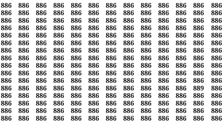 Observation Brain Test: If you have Hawk Eyes Find the Number 889 among 886 in 15 Secs