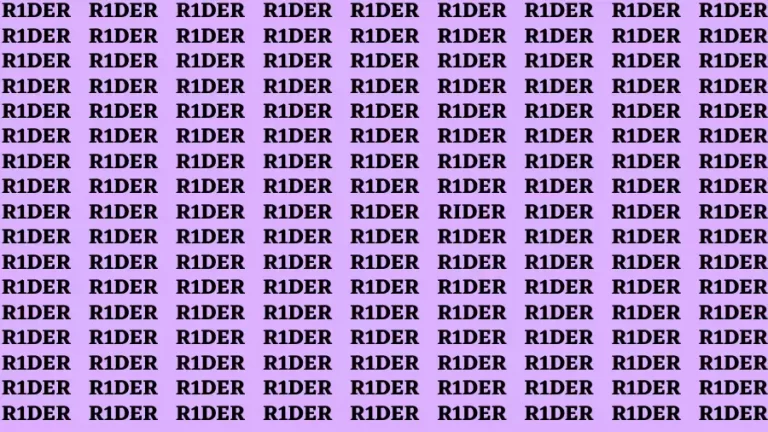 Brain Test: If you have Sharp Eyes Find the word Rider in 20 Secs