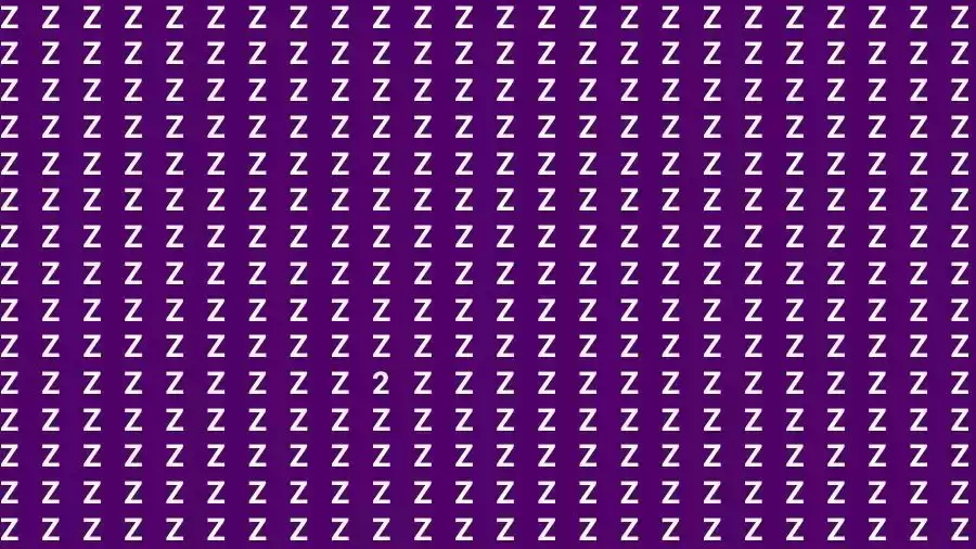 Optical Illusion Brain Test: If you have Sharp Eyes Find the number 2 among Z in 15 Seconds?