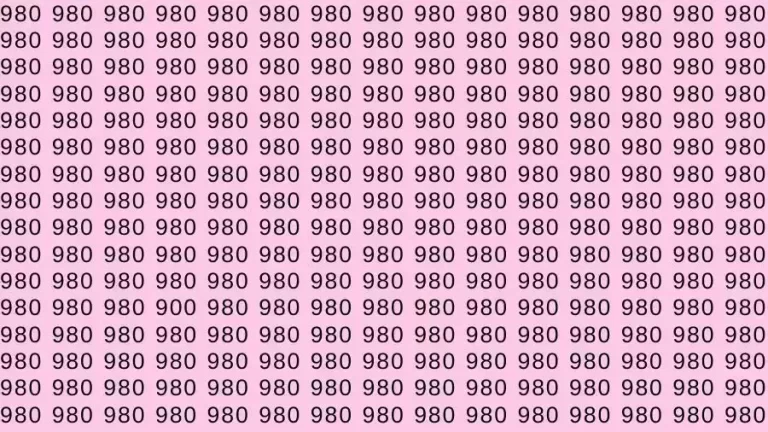 Optical Illusion Brain Test: If you have Eagle Eyes Find the number 900 among 980 in 18 Seconds?