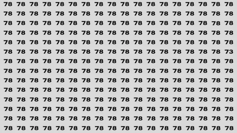 Observation Brain Test: If you have Eagle Eyes Find the number 73 among 78 in 12 Secs