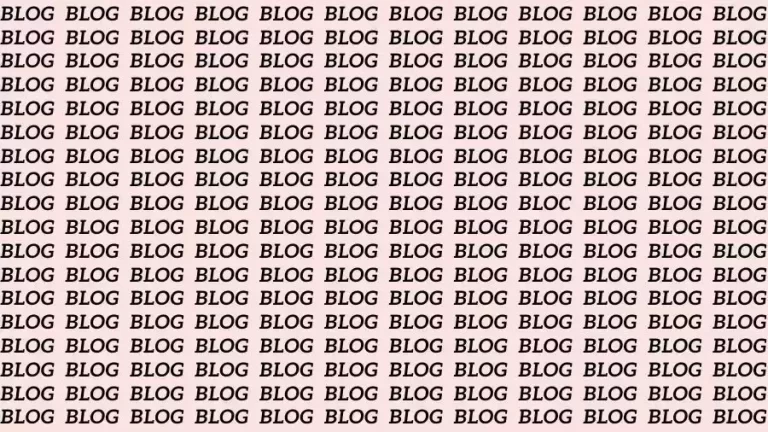 Observation Skills Test: If you have Hawk Eyes find the Word Bloc among Blog in 18 Seconds