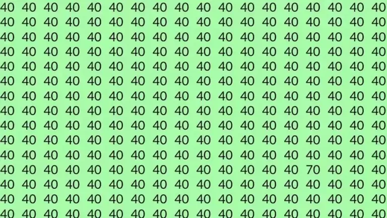 Observation Skills Test: If you have Eagle Eyes Find the number 70 among 40 in 12 Seconds?