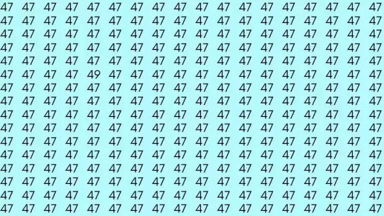 Observation Skills Test: If you have Eagle Eyes Find the number 49 among 47 in 10 Seconds?