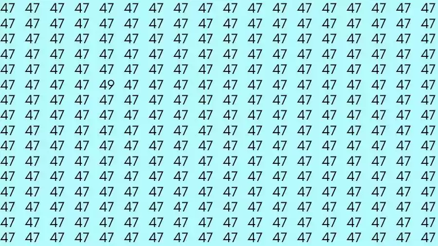Observation Skills Test: If you have Eagle Eyes Find the number 49 among 47 in 10 Seconds?