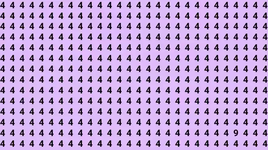 Optical Illusion Brain Test: If you have Eagle Eyes Find the number 9 among 4 in 12 Seconds?