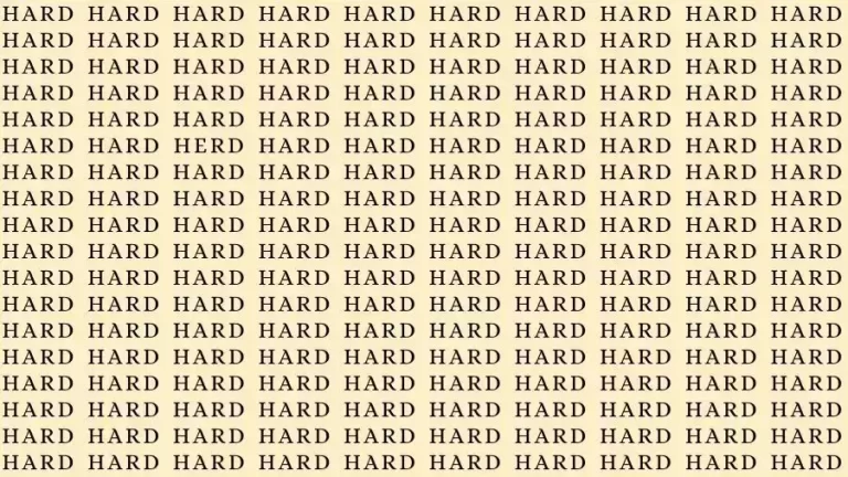 Observation Skill Test: If you have Sharp Eyes find the Word Herd among Hard in 10 Seconds