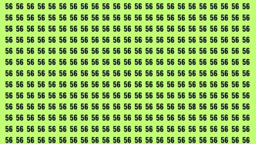 Observation Brain Test: If you have Sharp Eyes Find the Number 58 among 56 in 12 Secs