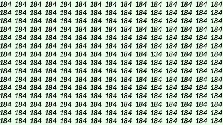 Optical Illusion Brain Test: If you have Sharp Eyes Find the number 134 among 184 in 15 Seconds?