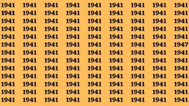 Observation Brain Test: If you have Eagle Eyes Find the number 1947 in 12 Secs