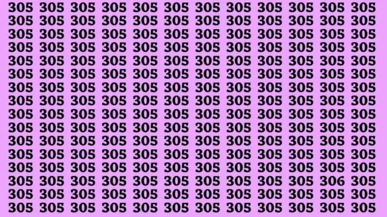 Observation Brain Test: If you have Hawk Eyes Find the Number 306 among 305 in 15 Secs