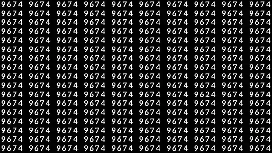Observation Skills Test: If you have Eagle Eyes Find the number 9624 among 9674 in 18 Seconds?