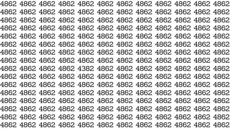 Optical Illusion Brain Test: If you have Eagle Eyes Find the number 4382 among 4862 in 12 Seconds?