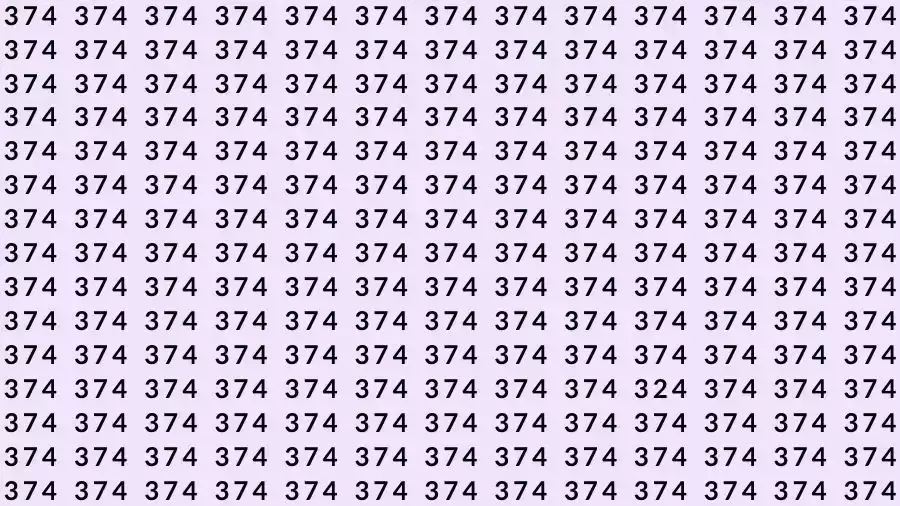 Observation Skills Test: If you have Eagle Eyes Find the number 324 among 374 in 15 Seconds?