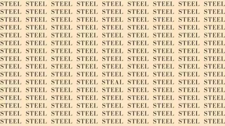 Observation Skill Test: If you have Eagle Eyes find the word Steal among Steel in 10 Secs