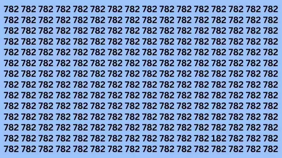 Observation Brain Test: If you have Sharp Eyes Find the Number 182 among 782 in 10 Secs
