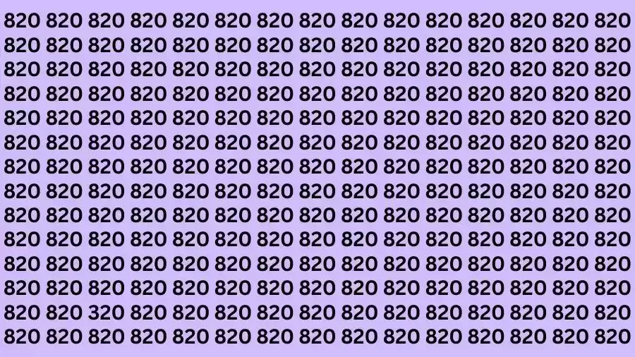 Observation Brain Test: If you have Sharp Eyes Find the Number 320 among 820 in 10 Secs