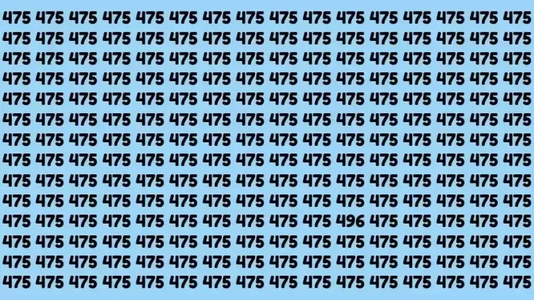 Brain Test: If you have Eagle Eyes Find the Number 496 in 12 Secs