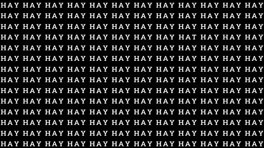 Optical Illusion Brain Test: If you have Sharp Eyes find the Word Hat among Hay in 12 Seconds