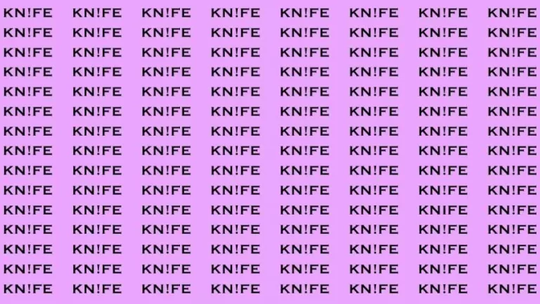 Brain Test: If you have Hawk Eyes Find the word Knife in 18 Secs