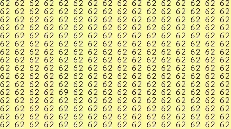 Optical Illusion: If you have Eagle Eyes Find the number 69 among 62 in 8 Seconds?