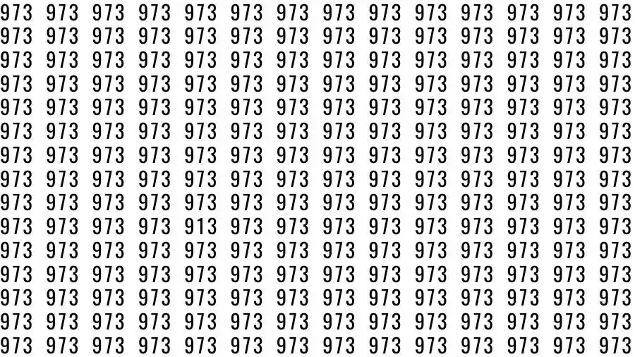 Optical Illusion: If you have Sharp Eyes Find the number 913 among 973 in 7 Seconds?