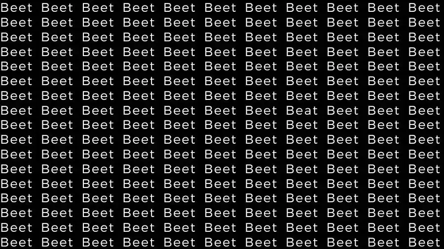 Observation Skills Test: If you have Hawk Eyes find the Word Beat among Beet in 08 Secs
