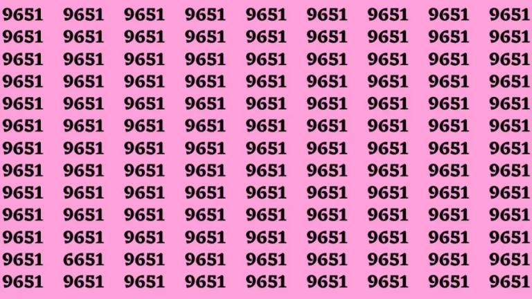 Observation Brain Test: If you have Sharp Eyes Find the number 6651 among 9651 in 20 Secs