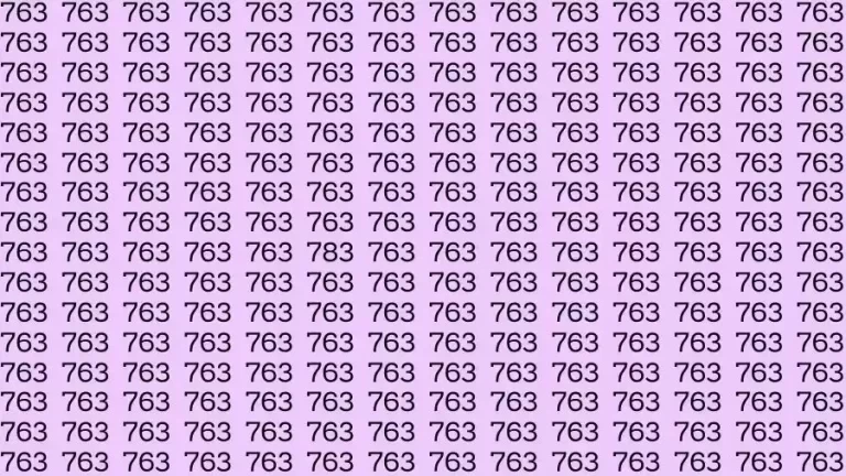 Optical Illusion Challenge: If you have Hawk Eyes Find the number 783 among 763 in 7 Seconds?