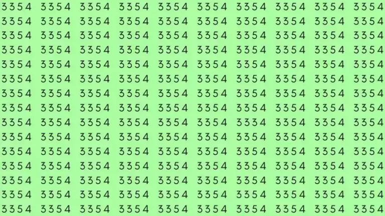 Optical Illusion Brain Test: If you have Sharp Eyes Find the number 3334 among 3354 in 7 Seconds?