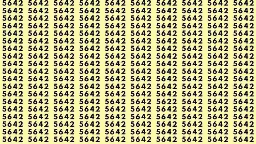 Observation Skills Test: If you have Eagle Eyes Find the number 5622 among 5642 in 15 Seconds?