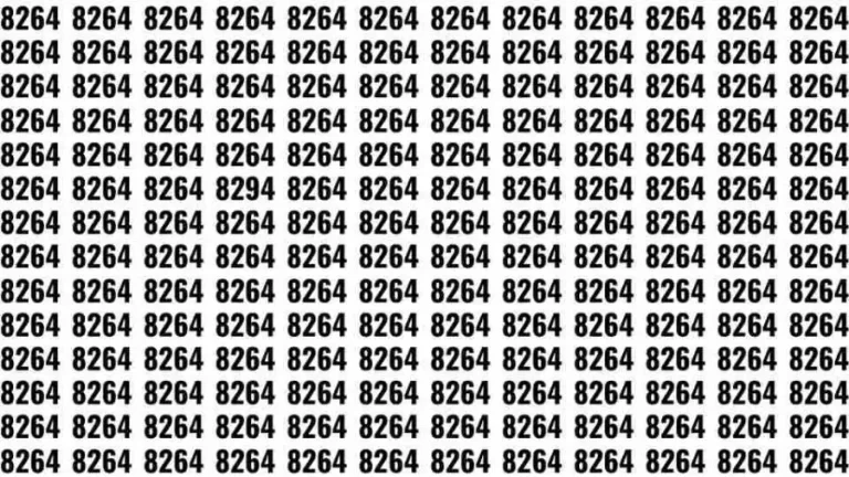 Observation Skills Test: If you have Eagle Eyes Find the number 8294 among 8264 in 10 Seconds?