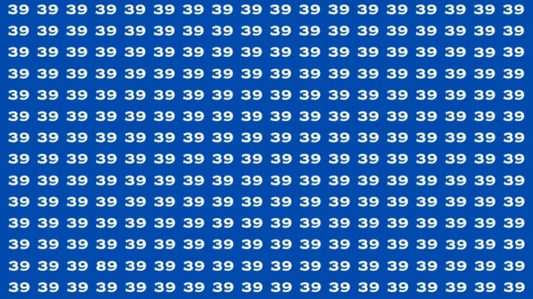 Observation Brain Test: If you have Hawk Eyes Find the Number 89 among 39 in 15 Secs