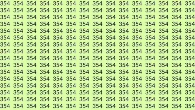 Optical Illusion Test: If you have Hawk Eyes Find the number 854 among 354 in 7 Seconds?