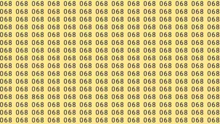 Optical Illusion: If you have Sharp Eyes Find the number 868 among 068 in 7 Seconds?