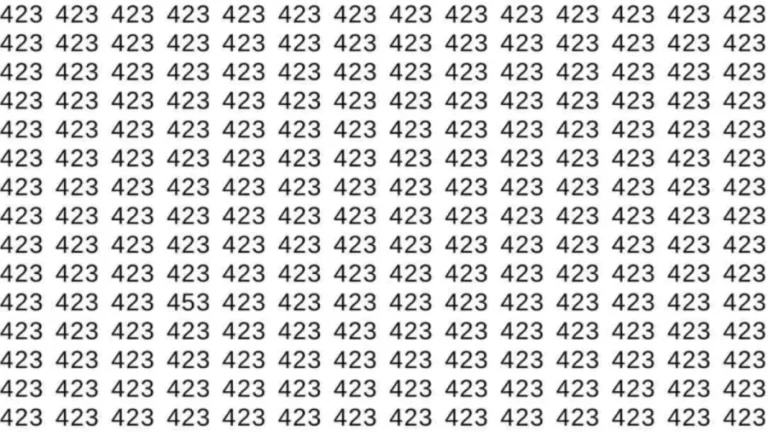 Optical Illusion Test: If you have Sharp Eyes Find the number 453 among 423 in 8 Seconds.