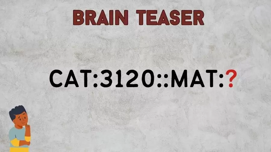 Brain Teaser Maths Puzzle: Complete this Series CAT:3120::MAT:?