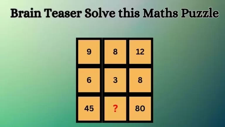 Brain Teaser: Solve this Maths Puzzle and Find the Missing Number