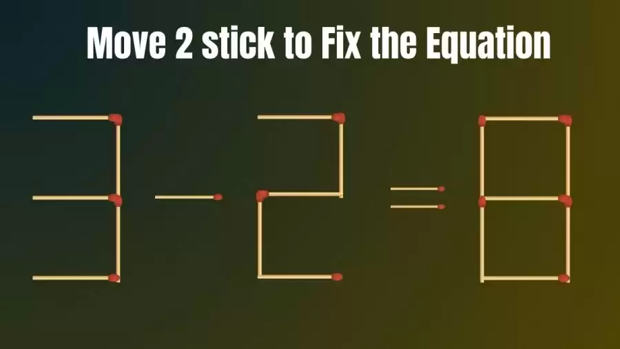 Brain Test: 3-2=8 Move 2 Matchsticks To Fix The Equation