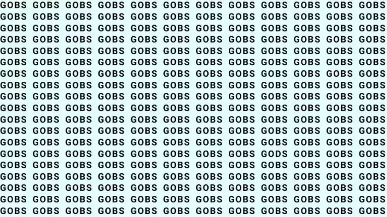 If you have Sharp Eyes find the Word Gods among Gobs in 12 Secs