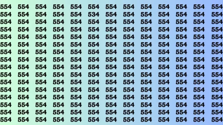 Observation Brain Out: If you have Sharp Eyes Find the number 534 among 554 in 20 Secs