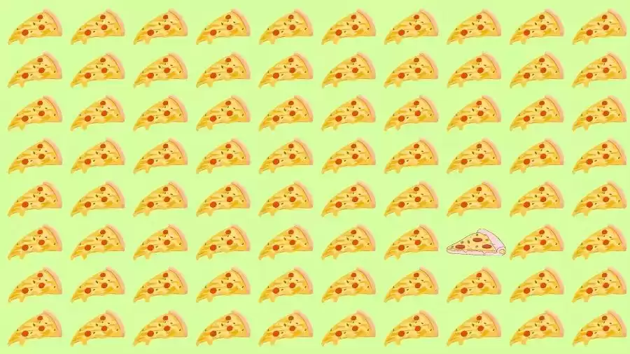 Observation Brain Test: Can you find the Odd Pizza Slice in this Picture in 10 Secs?
