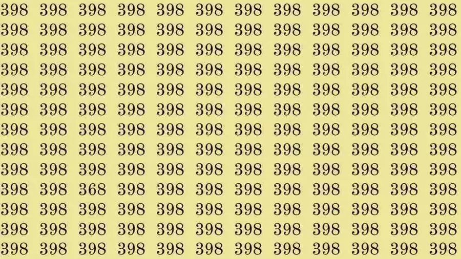 Optical Illusion: If you have hawk eyes find 368 among 398 in 10 Seconds?