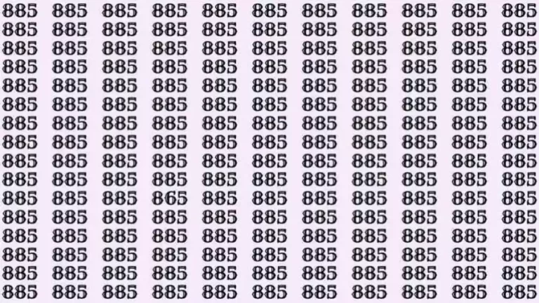 Optical Illusion: If you have sharp eyes find 865 among 885 in 12 Seconds?