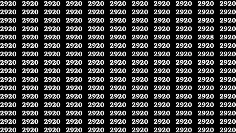 Test Visual Actuity: If you have Eagle Eyes Find the Number 2928 in 15 Secs