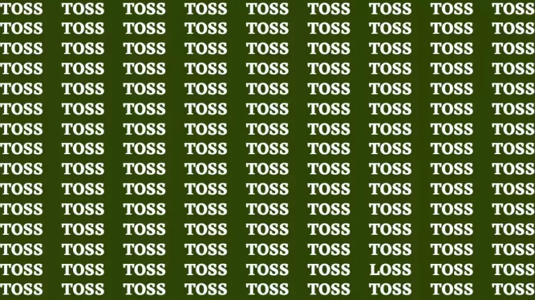 Test Visual Acuity: If you have Laser Sharp Eyes Find the word Loss in 20 Secs